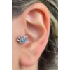 Gümüş Renk Göz Figürlü Çelik Tragus/Kıkırdak Küpe/Piercing (Tek)