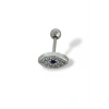 Gümüş Renk Göz Figürlü Taş Detaylı Çelik Tragus/Kıkırdak Küpe/Piercing (Tek)