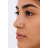 Gümüş Renk Göz Figürlü Taş Detaylı Cerrahi Çelik Deliksiz Kulak/Burun Piercing