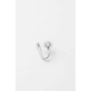 Gümüş Renk Güneş Figürlü Taş Detaylı Cerrahi Çelik Deliksiz Kulak/Burun Piercing