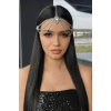 Gümüş Renk Hologram Taş Detaylı Alınlık/Kına Aksesuarı