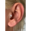 Gümüş Renk İğne Figürlü Taş Detaylı Çelik Tragus/Kıkırdak Küpe/Piercing (Tek)