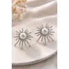 Gümüş Renk İnci Detaylı  Küpe (Çift)
