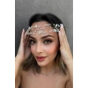 Gümüş Renk İnci Ve Kristal Taş Detaylı Saç Aksesuarı/ Alınlık