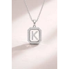 Gümüş Renk K Harf Taş Detaylı Çelik Kolye