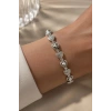 Gümüş Renk Kalp Figürlü Bileklik