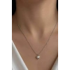 Gümüş Renk Kalp Figürlü Çelik Kolye