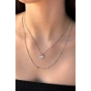 Gümüş Renk Kalp Figürlü  Çelik Kolye