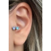Gümüş Renk Kalp Figürlü Çelik Tragus/Kıkırdak Küpe/Piercing (Tek)