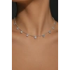 Gümüş Renk Kalp Figürlü Choker Kolye