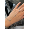 Gümüş Renk Kalp Figürlü Taş Detaylı Çelik Şahmeran