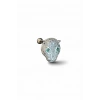 Gümüş Renk Kaplan Figürlü Taşlı Cerrahi Çelik Tragus/Kıkırdak Küpe/Piercing (Tek)