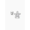Gümüş  Renk Kar Tanesi  Figürlü  Taşlı Cerrahi Çelik Tragus/Kıkırdak Küpe/Piercing (Tek)