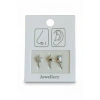 Gümüş Renk Karışık Figürlü Deliksiz Kulak/Burun 3lü Piercing Set