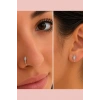 Gümüş Renk Karışık Figürlü Deliksiz Kulak/Burun 3lü Piercing Set