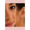 Gümüş Renk Karışık Figürlü Deliksiz Kulak/Burun 3lü Piercing Set