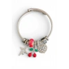 Gümüş Renk Kiraz Detaylı Çelik Pandora Bileklik