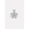 Gümüş  Renk Kurdele  Figürlü  Taşlı Cerrahi Çelik Tragus/Kıkırdak Küpe/Piercing (Tek)