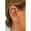Gümüş Renk Mavi Taşlı Cerrahi Çelik Tragus/Kıkırdak Küpe/Piercing (Tek)