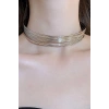 Gümüş Renk Metal Choker Kolye