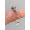 Gümüş Renk Musluk Figürlü Taşlı Cerrahi Çelik Tragus/Kıkırdak Küpe/Piercing (Tek)