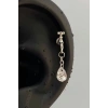 Gümüş Renk Musluk Figürlü Taşlı Cerrahi Çelik Tragus/Kıkırdak Küpe/Piercing (Tek)