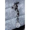 Gümüş Renk Musluk Figürlü Taşlı Cerrahi Çelik Tragus/Kıkırdak Küpe/Piercing (Tek)