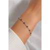 Gümüş Renk Nazar Boncuğu Figürlü Bileklik