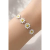 Gümüş  Renk Papatya   Figürlü Bileklik