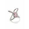 Gümüş Renk Pembe Taşlı Ayarlanabilir Yüzük