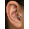 Gümüş  Renk Sallantılı   Taşlı Cerrahi Çelik Tragus/Kıkırdak Küpe/Piercing (Tek)