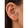 Gümüş  Renk Sallantılı   Taşlı Cerrahi Çelik Tragus/Kıkırdak Küpe/Piercing (Tek)