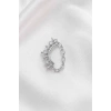 Gümüş  Renk Sallantılı   Taşlı Cerrahi Çelik Tragus/Kıkırdak Küpe/Piercing (Tek)