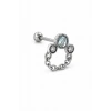 Gümüş  Renk Sallantılı   Taşlı Cerrahi Çelik Tragus/Kıkırdak Küpe/Piercing (Tek)