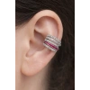 Gümüş Renk Taş Detaylı 14K Altın Kaplama TX Ear Cuff (Tek)