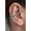 Gümüş Renk Taş Detaylı 14K Altın Kaplama TX Ear Cuff (Tek)
