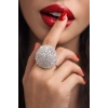 Gümüş Renk Taş Detaylı Ayarlanabilir Yüzük