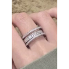 Gümüş Renk Taş Detaylı Ayarlanabilir Yüzük
