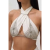 Gümüş Renk Taş Detaylı Bikini Üstü /Bralet /Vücut Aksesuarı