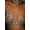 Gümüş Renk Taş Detaylı Bikini Üstü /Bralet /Vücut Aksesuarı