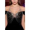 Gümüş Renk Taş Detaylı Bikini Üstü /Bralet /Vücut Aksesuarı