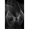 Gümüş Renk Taş Detaylı Bikini Üstü /Bralet /Vücut Aksesuarı