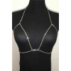 Gümüş Renk Taş Detaylı Bikini Üstü /Bralet /Vücut Aksesuarı