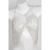 Gümüş Renk Taş Detaylı Bikini Üstü /Bralet /Vücut Aksesuarı