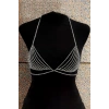 Gümüş Renk Taş Detaylı Bralet Vücut Aksesuarı
