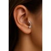 Gümüş Renk Taş Detaylı Çelik Tragus/Kıkırdak Küpe/Piercing (Tek)