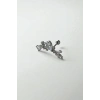 Gümüş Renk Taş Detaylı Çelik Tragus/Kıkırdak Küpe/Piercing (Tek)