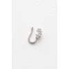Gümüş Renk Taş Detaylı Cerrahi Çelik Deliksiz Kulak/Burun Piercing