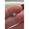 Gümüş Renk Taş Detaylı Cerrahi Çelik Tragus/Kıkırdak Küpe/Piercing (Tek)
