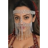 Gümüş Renk Taş Detaylı Dansöz Maskesi